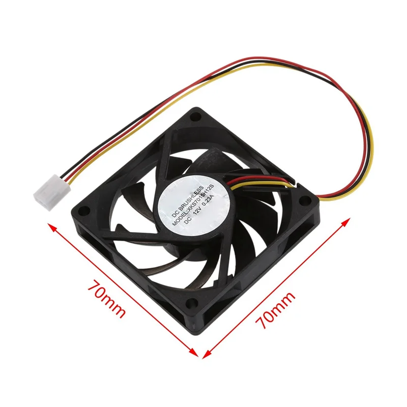 Suitable 4X Internal 12V 3 Pin CPU Fan Cooler Fan For PC 70X70x15mm