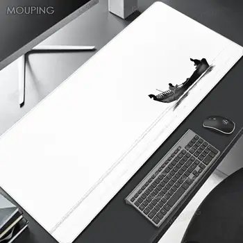 Černá a bílá podložka pod myš, umělecká velká podložka na stůl, estetický minimalistický koberec 800x300, podložka pod klávesnici, podložka pod myš XXL 900x400 10 nejlepší prodej Podložka pod myš 800x300 - №6