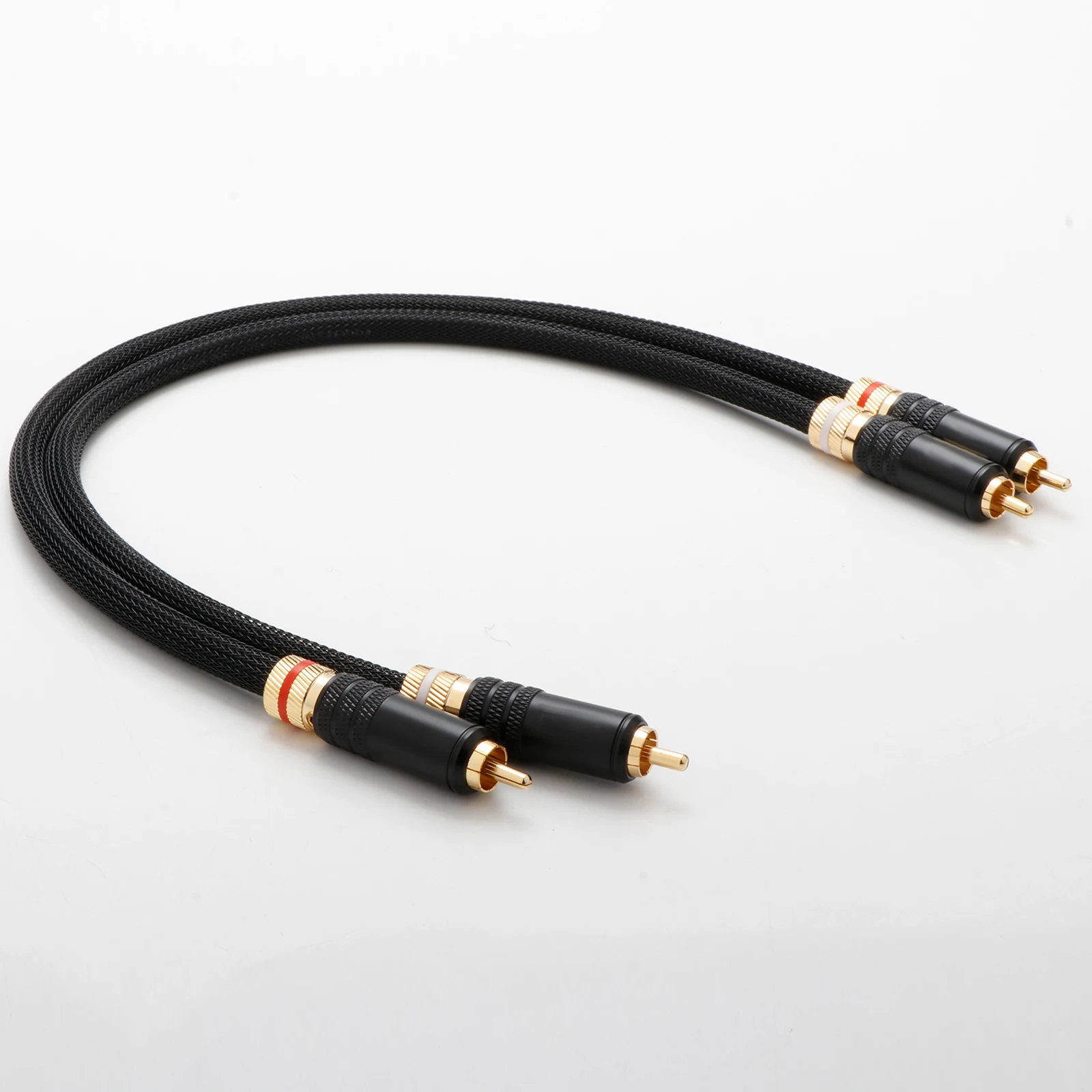 X401 2PCS/Pair Hifi Audio 5N OFC RCA Audio Interconnct Cable RCA to RCA Extension Wires With Gold Plated RCA Connector Plug