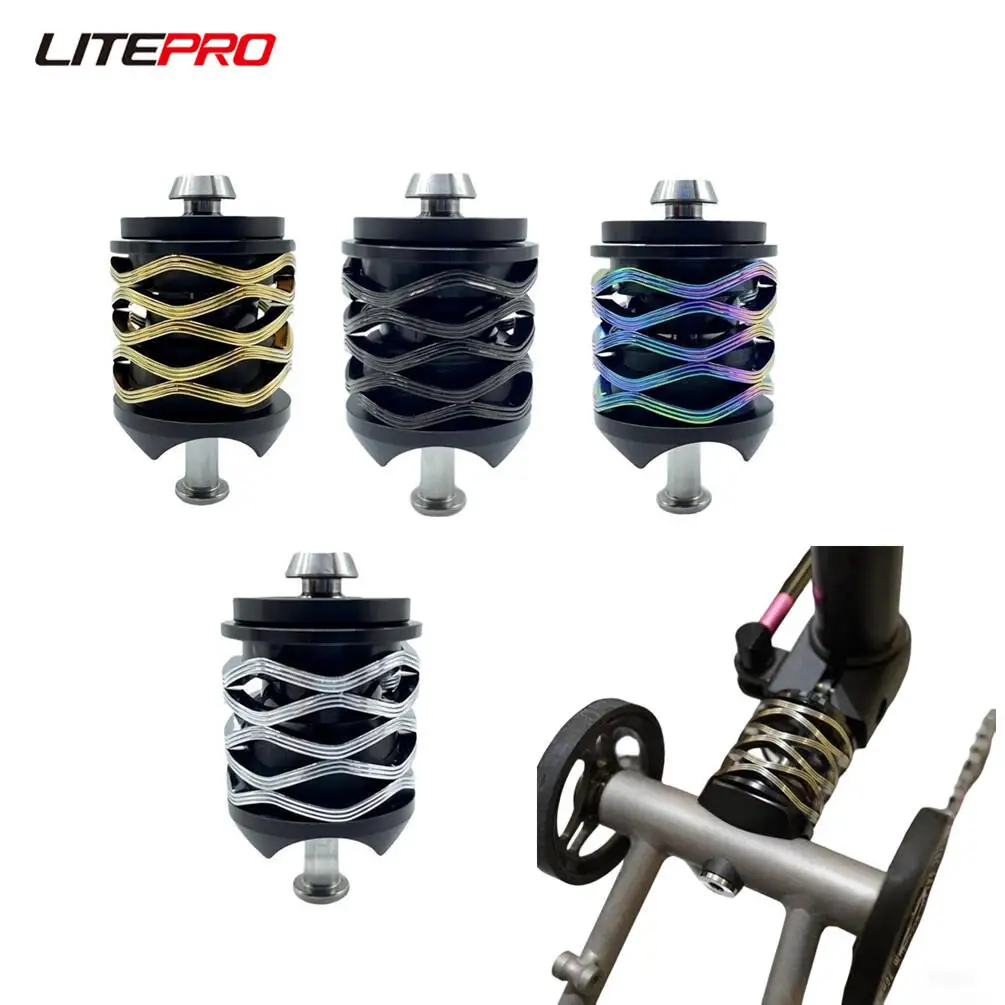 

Litepro For Brompton T/Pline Folding Bike Rear Shock Absorber Folding Bicycle Titanium Axle Upgrade Spring Suspension
