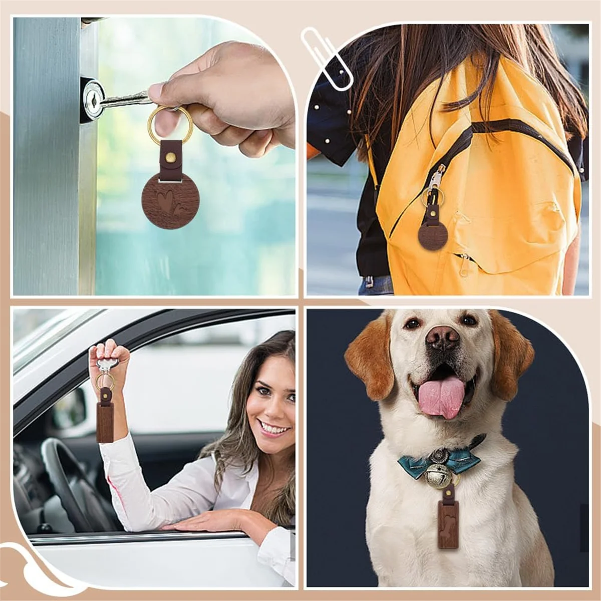 A83Z 60 PCS Walnut Wood Keychain Blanks for DIY Crafts, Engraving & Personalized Gifts