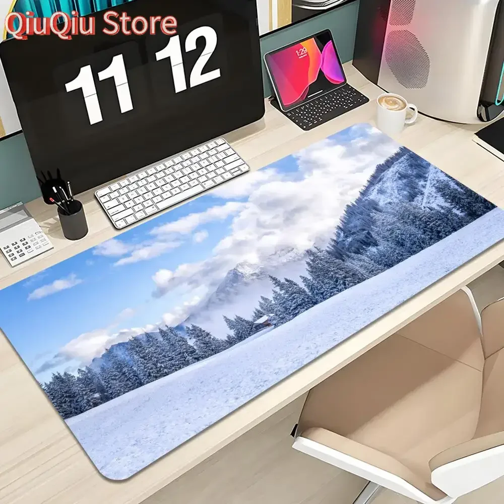 

Forest Snow Scene Mouse Pad Keyboard Mousepad large 1200X600 mm Desk Mat PC Gamer Office Carpet Home Table pad