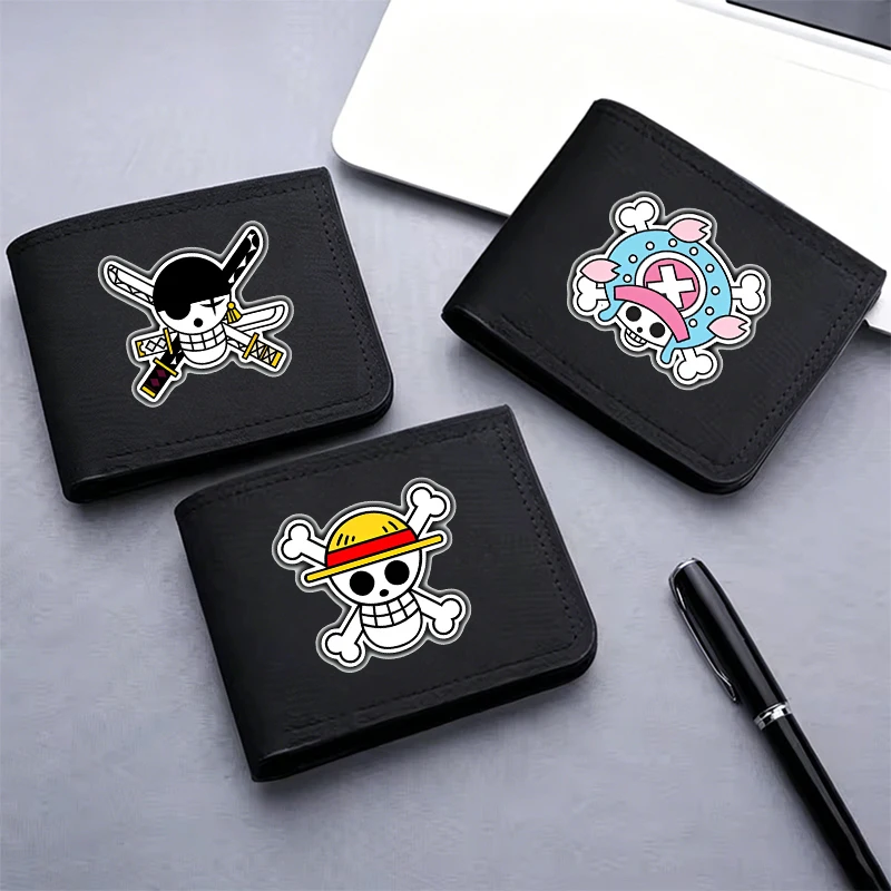 Cartoon One Piece Wallet Folding Purse for Adult Luffy Zoro Printed Men Credit Card Holder Coin Purses Multifunction Cute Gifts