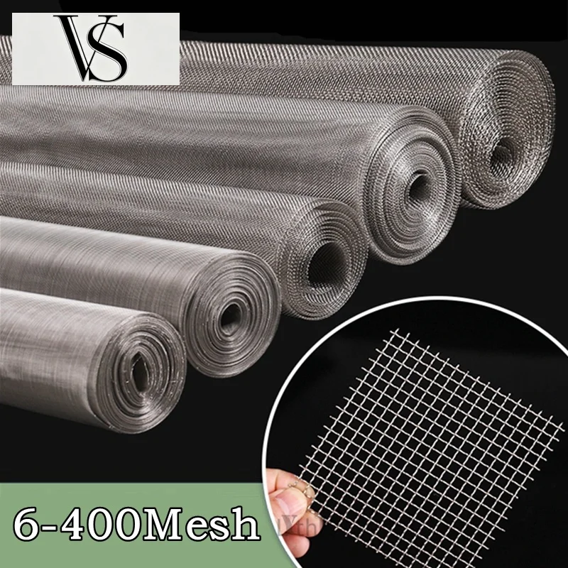 Mesh Woven Filtration Wire Screening Sheet Filter Screening 100x50cm 304 Stainless Steel Filter Mesh Net Metal Front Fix Repair
