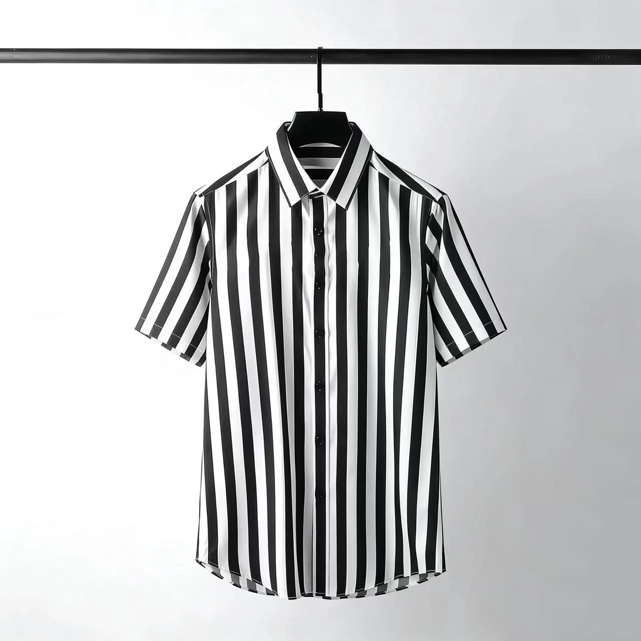 Simple autumn new style striped business casual fashion men's short-sleeved shirt, available in multiple colors