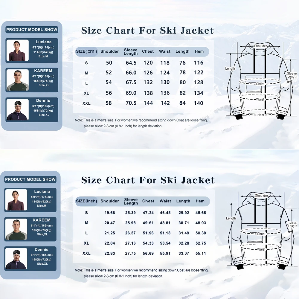 GSOU SNOW Snowboardjacke mit supergroßer Tasche, lockerer, atmungsaktiver Skimantel, wasserdicht, isoliert, Unisex-Winteroberteil, Kapuzenpullover mit Asym-Reißverschluss – Detail 1