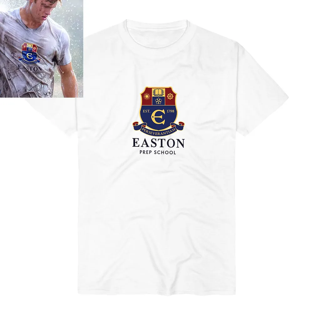 Vintage Easton Prep School Crest Graphic T‑Shirt TV Crew Girl Tshirt Men Women O‑Neck Tops Retro College Style Casual Daily Tees