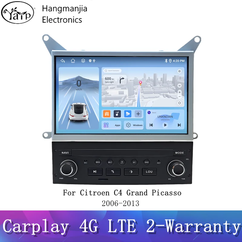 hangmanjia Android 13 For Citroen C4 Grand Picasso 2006-2013 Carplay Autoradio Car Multimedia Radio GPS navigation 1din NO DVD