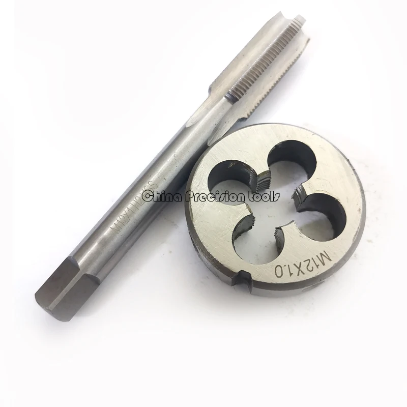 2pcs HSS Metric Right hand tap and die Set M12 M12X1.75 M12X1.5 M12X1.25 M12X1 thread plug taps dies sets M12X0.75 M12X0.5