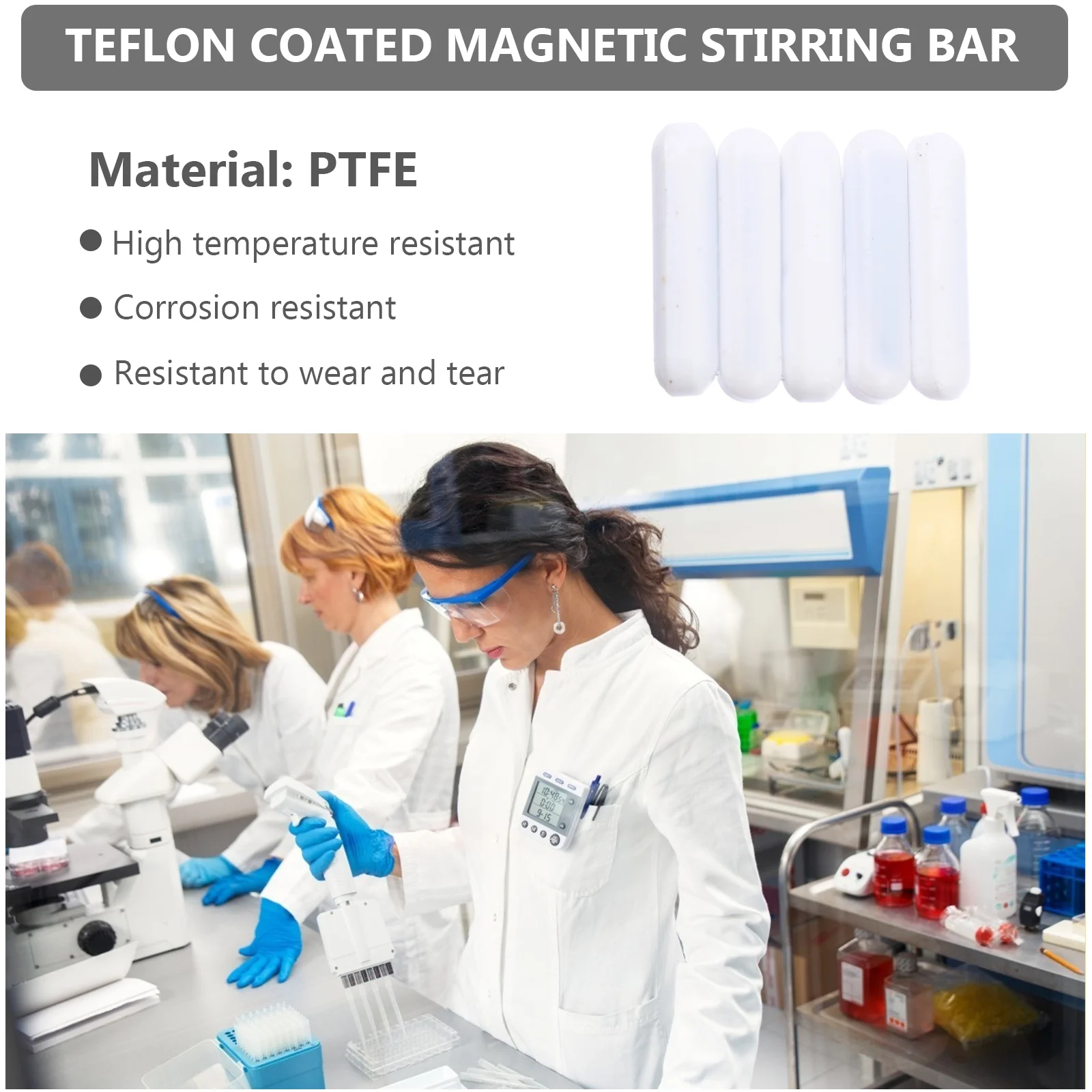 Magnetic Stir Rod Magnetic Stirring Bar Stir Plate Magnet Magnetic Stirring White Stirring Bar Coated Magnetic Stir Bars