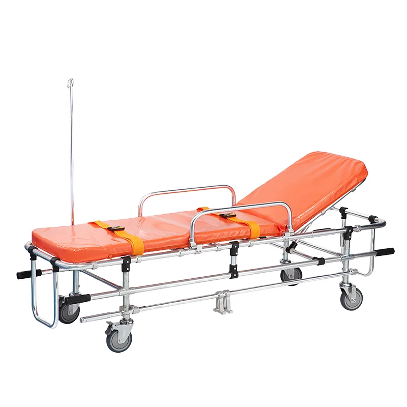 Outdoor Rescue With Professional Adjustable Ambulance Trolley Patient Transfer Bed Stretcher