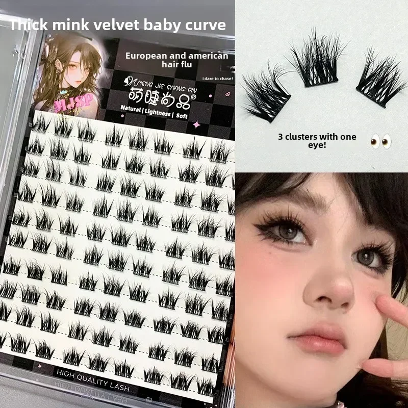 

Mengjie False Eyelashes Natural Look Fake Eyelashes Dense Styles Eye Lashes Single Cluster Segmented Roll Up False Lashes