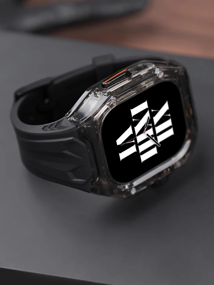 الرياضة سيليكون الفرقة لساعة أبل الترا 2 10 9 8 7 6 قطرة مقاومة للصدمات واقية ل iWatch 44 مللي متر 45 مللي متر 46 مللي متر 49 مللي متر