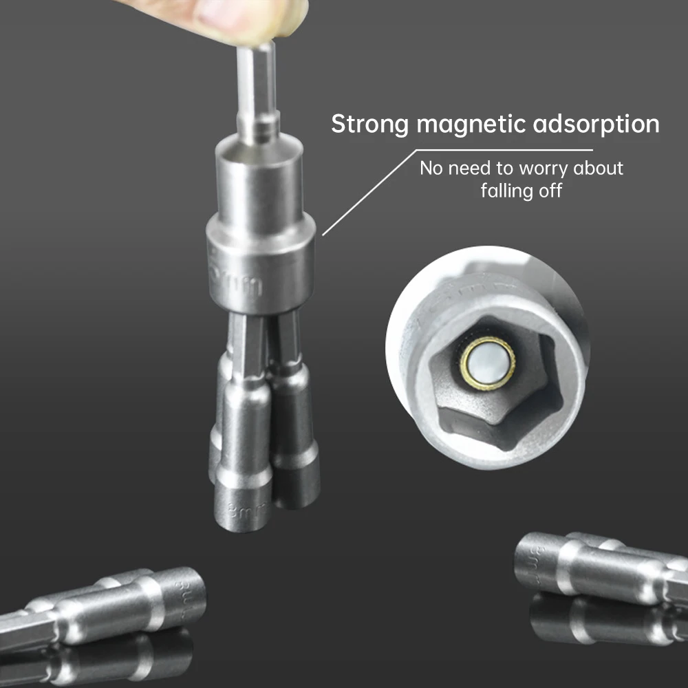 Tournevis à écrou magnétique à douille à percussion, jeu de forets électriques, adaptateur de tournevis à 2,2, outil de réparation, 6mm-19mm, 1/4 po