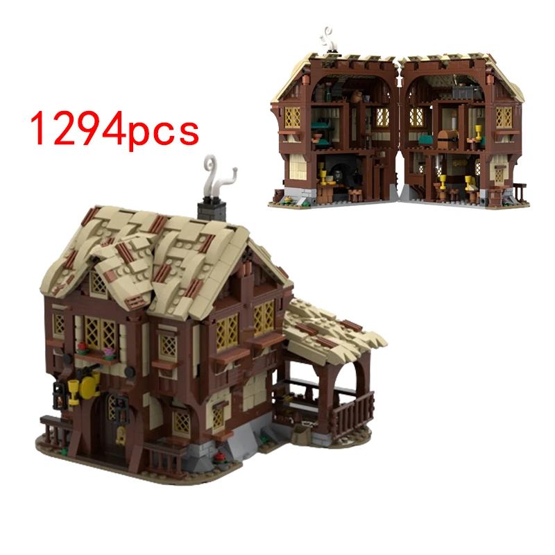 

Spot Small Particle Assembly MOC-179403 Medieval Rural Architecture Children's Puzzle 1837pcs Toys DIY Creative Gift Ornament