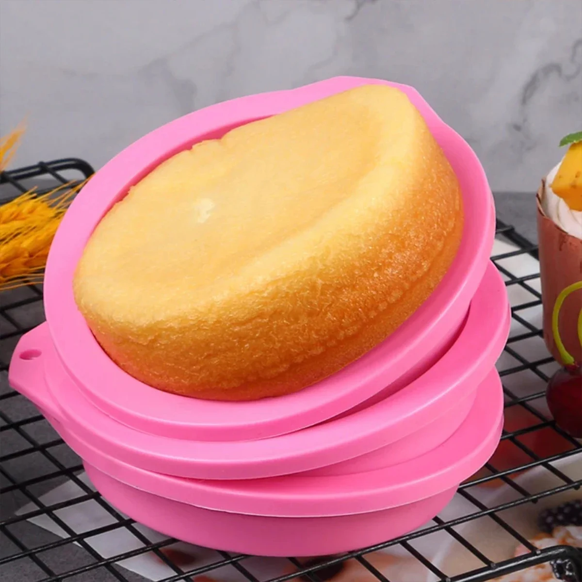 Air Fryer Silicone Air Fryer Egg Molds For Muffin Lids Toast Non-Stick Air Fryer Accessories 13Cm Round Baking Tary