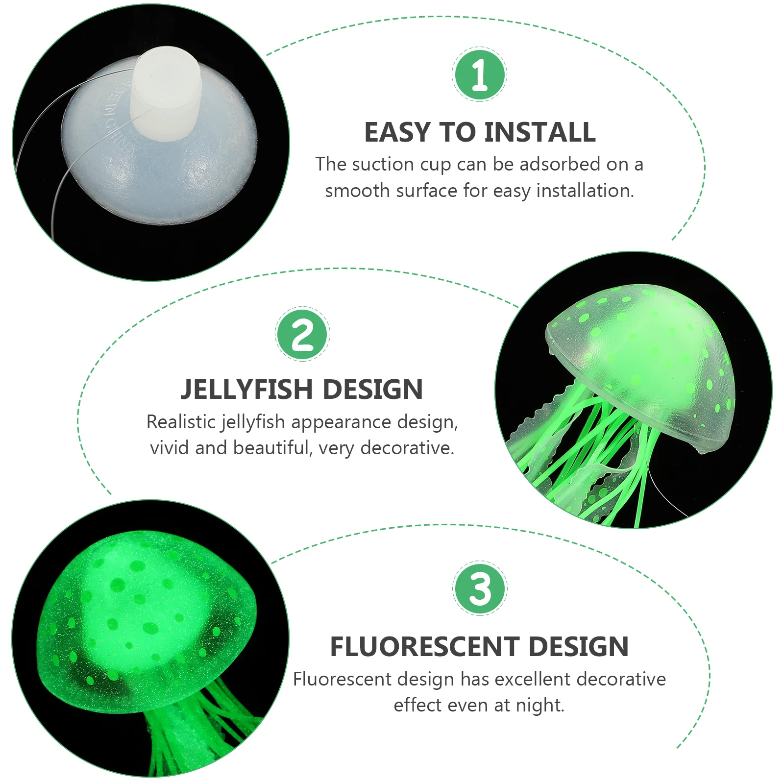 

Fish Tank Simulated Jellyfish Decorations Ornament Silicon Ornaments Small Green