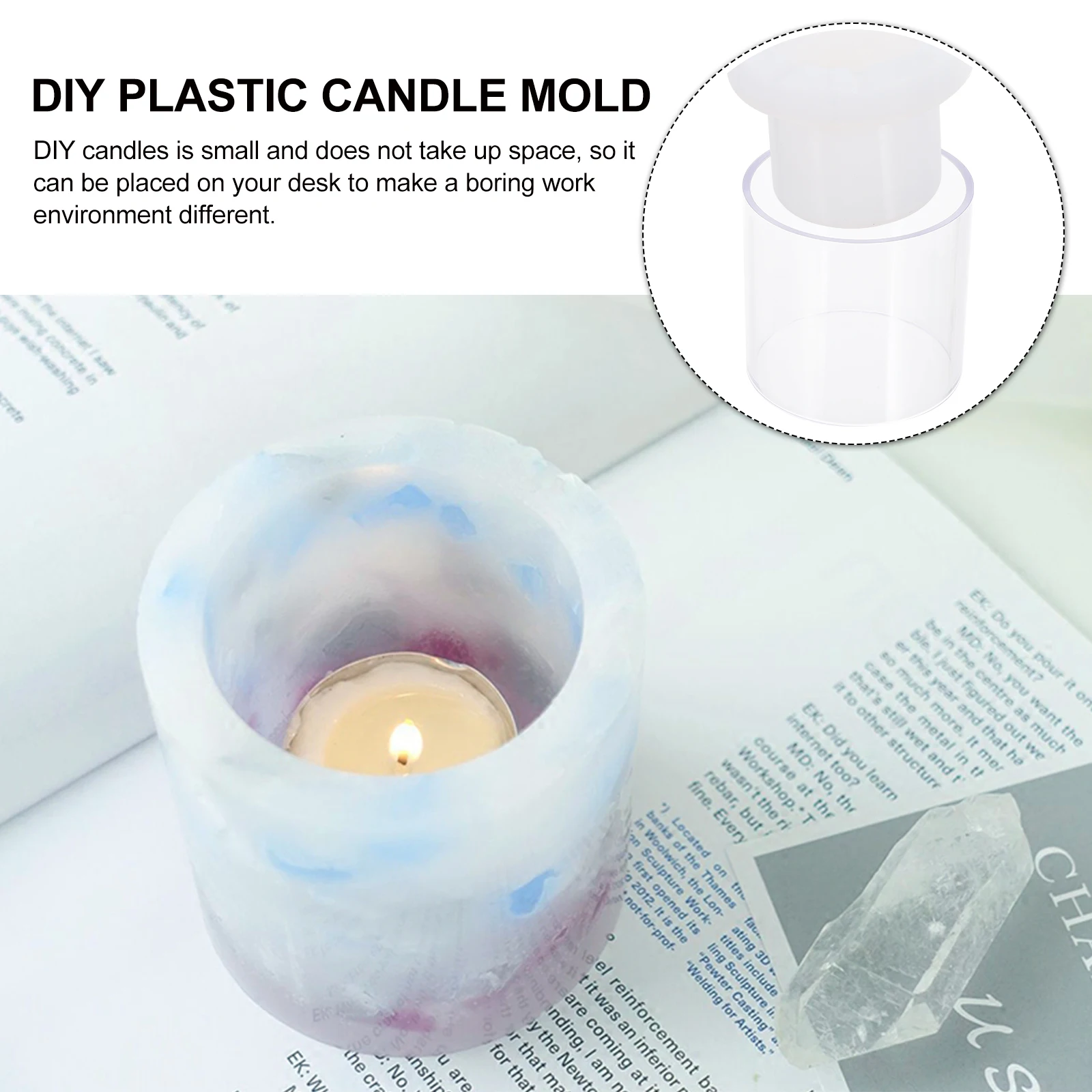 

Plastic Mold Set Diy Silicone Molds For Scented Candles Craft Decoration Hollow Cylinder Molds