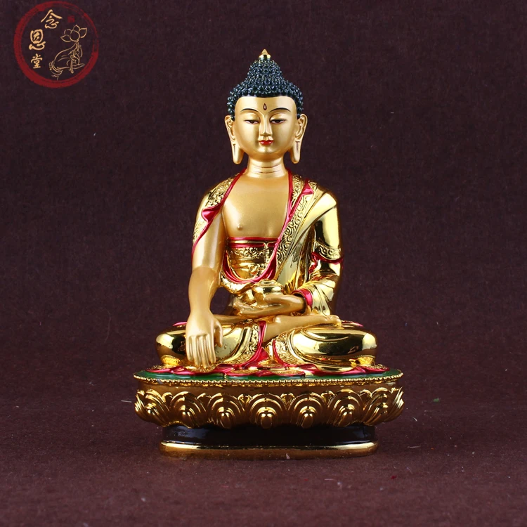 

Sambo Buddha Buddha Sakyamuni Gilded Small offers solemn and unique affinity. living room decoration