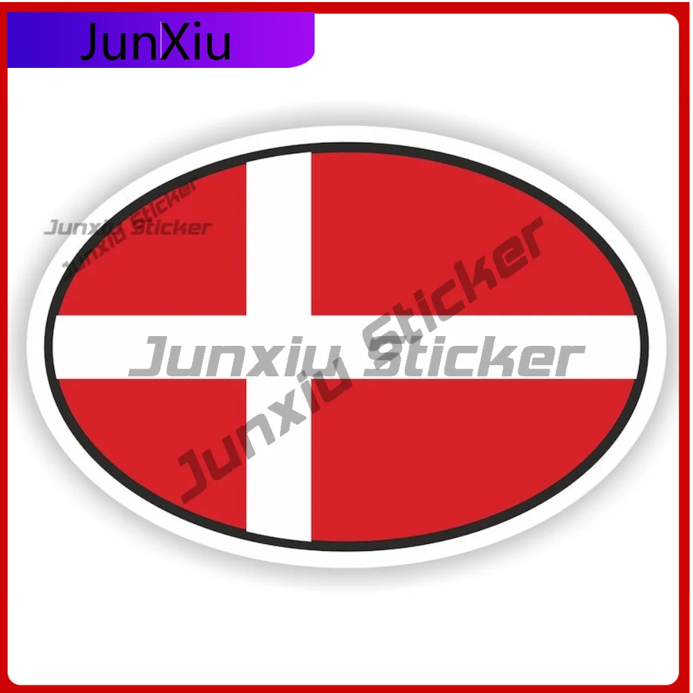 

Denmark Oval Sticker with Durable Vinyl Decal For Bumper Truck Scratch Cover Decoration Auto Accessories Exterior Vinyl Decal