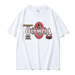 Olympia Gym Fitness Pump Cover Graphic T-shirt Men Women Fashion Vintage Tshirt Male Casual Cotton Oversized Short Sleeve Tees