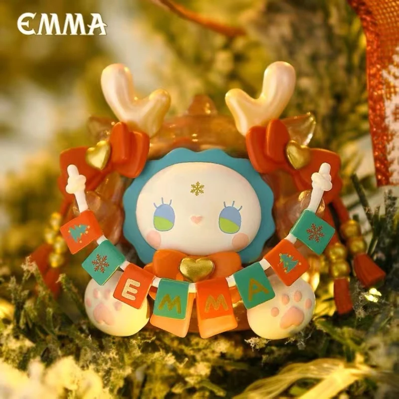 Original EMMA Xmas Lucky Bag Daruma Doll Action Anime Figure Christmas Kawaii Model Christmas Birthday Gifts Desk Collection Toy