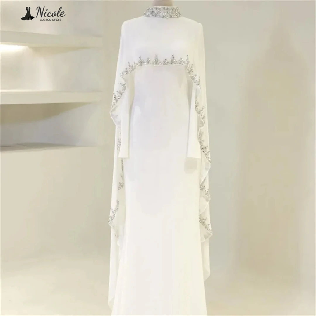 نيكول فساتين لحضور الحفلات الموسيقية 2025 فستان حفلة أنيق نسائي فاخر بياقة دائرية فستان حفلة خط حفل مطرز بالخرز مصنوع حسب الطلب #2