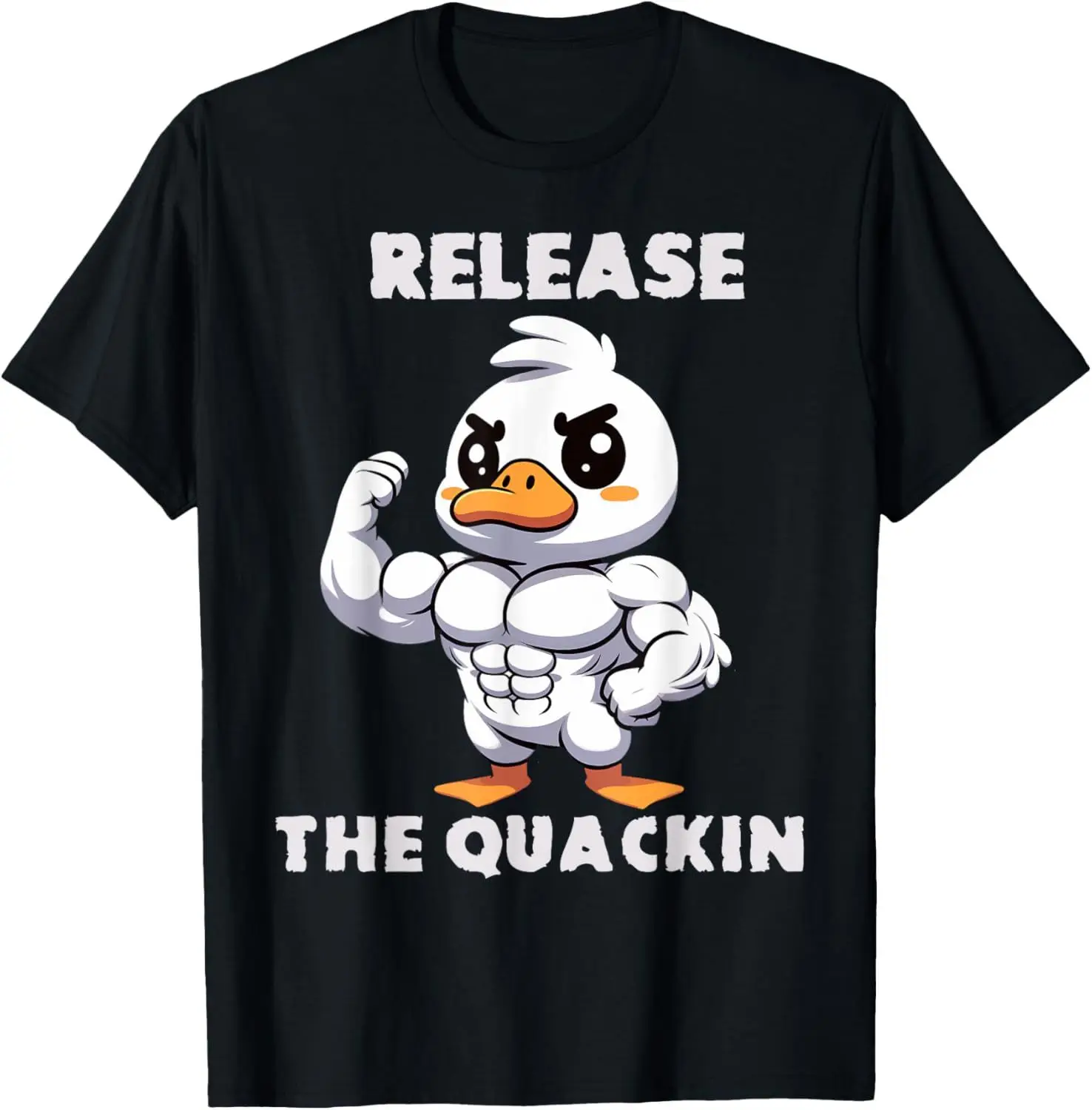 Release The Quackin Duck Gym Weightlifting Bodybuilder T-Shirt Graphic T Shirts Men Clothing  Streetwear Camisetas