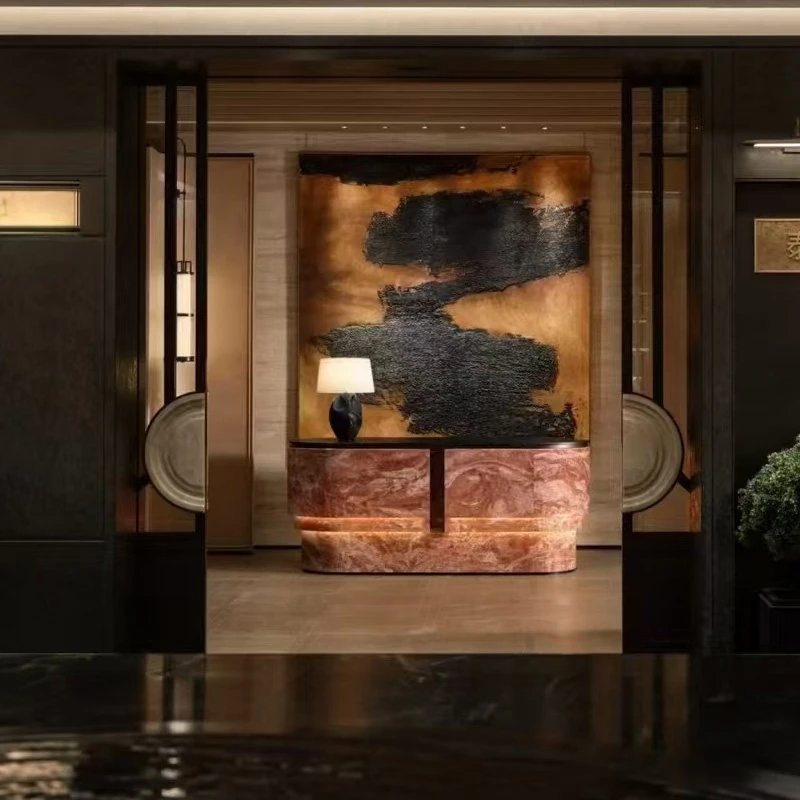 imitation marble hotel reception desk Arc company front hall clothing store reception desk beauty front empfangstheke furniture