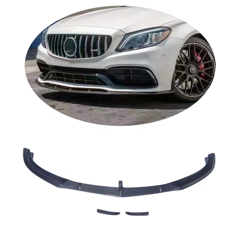 

C Class W205 C63 4 Doors Carbon Fiber Front Bumper Splitter Lip For Benz 2014+