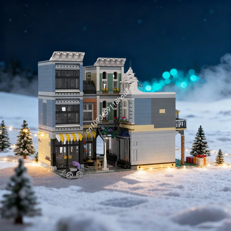 

3096 шт. MOC сборка Alleyway перевернутый угол альтернативная модель здания рождественский подарок блоки творческая идея игрушка образование кирпич дети