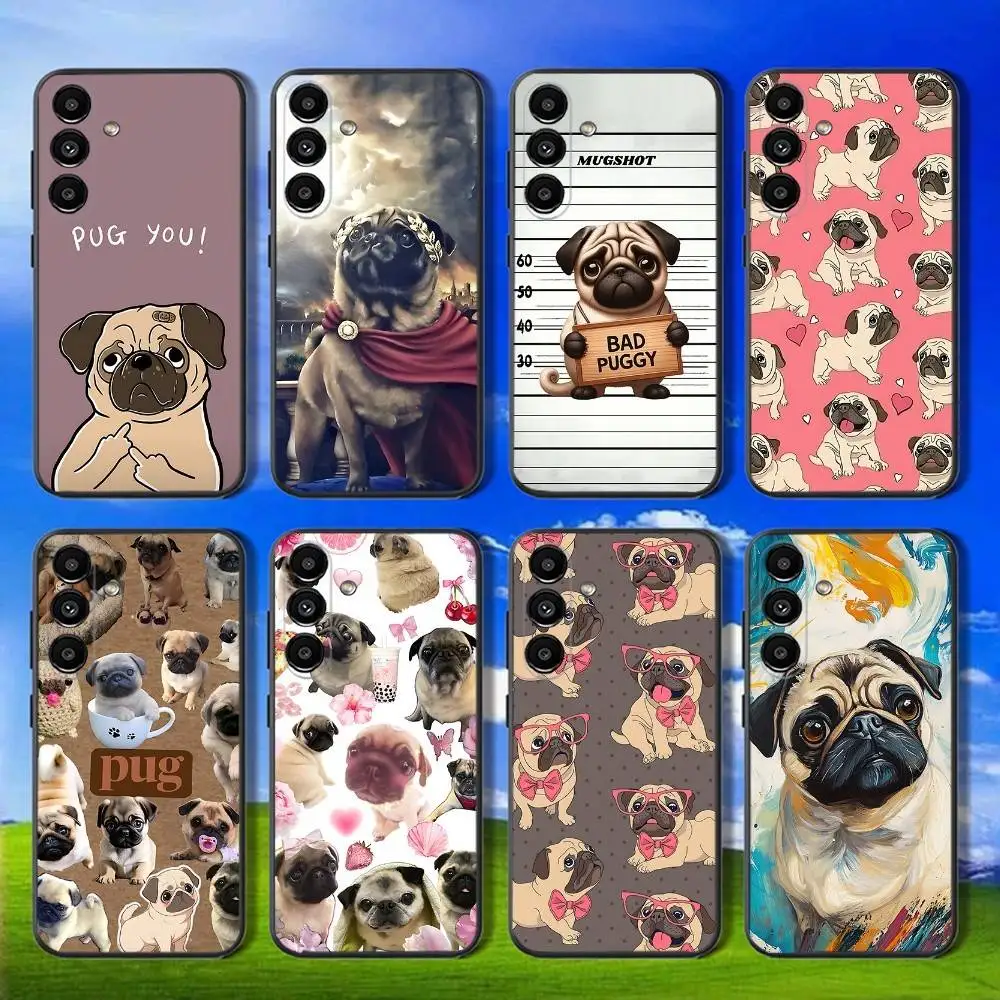 

Чехол для телефона с забавным мультяшным рисунком Pug Dog для Samsung Galaxy A13, A21s, A22, A31, A32, A52, A53, A71, A80, мягкий черный корпус