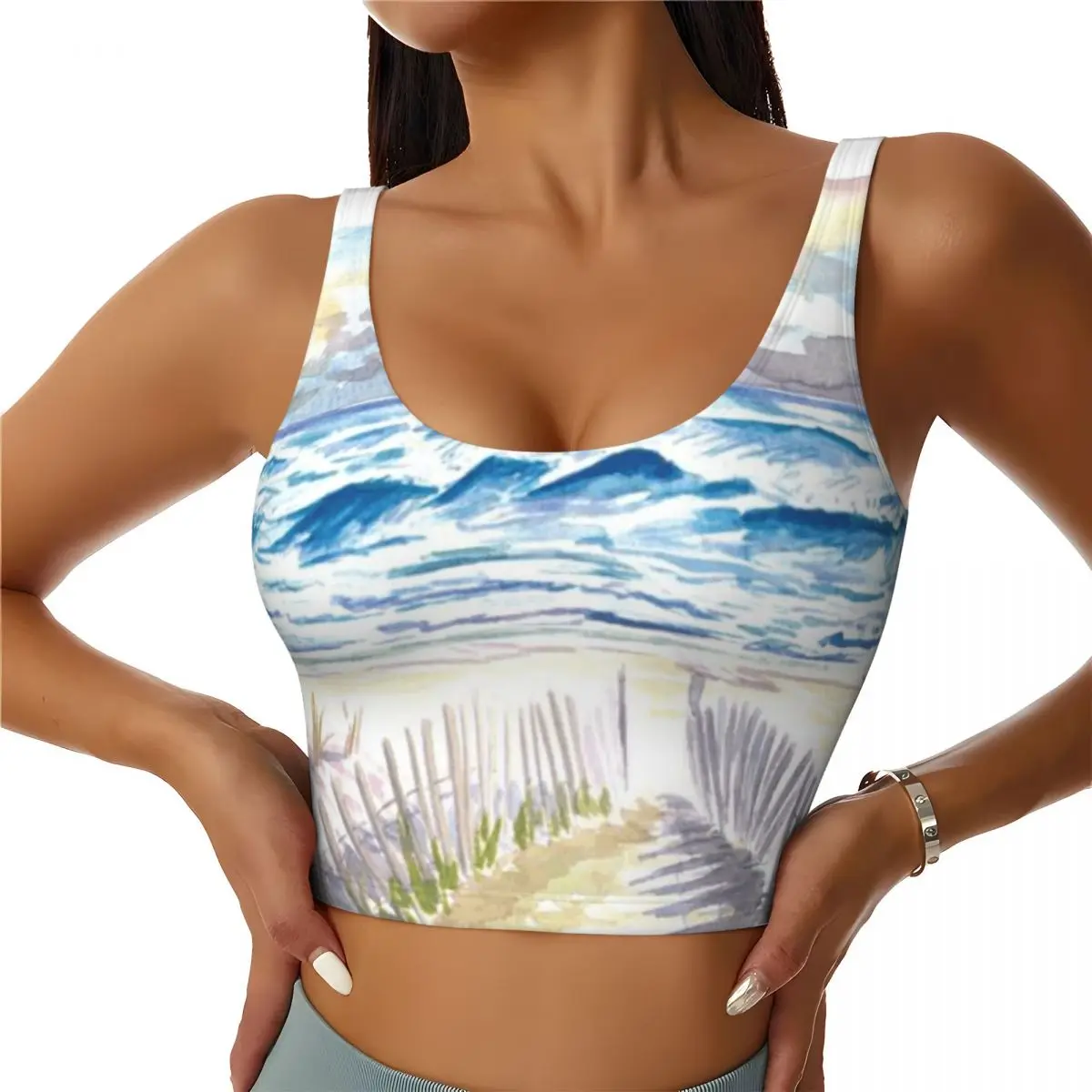 High Neck Sports Top Hamptons Style In Coopers Beach And Dunes Southampton Weight Lifting Everyday Camisole
