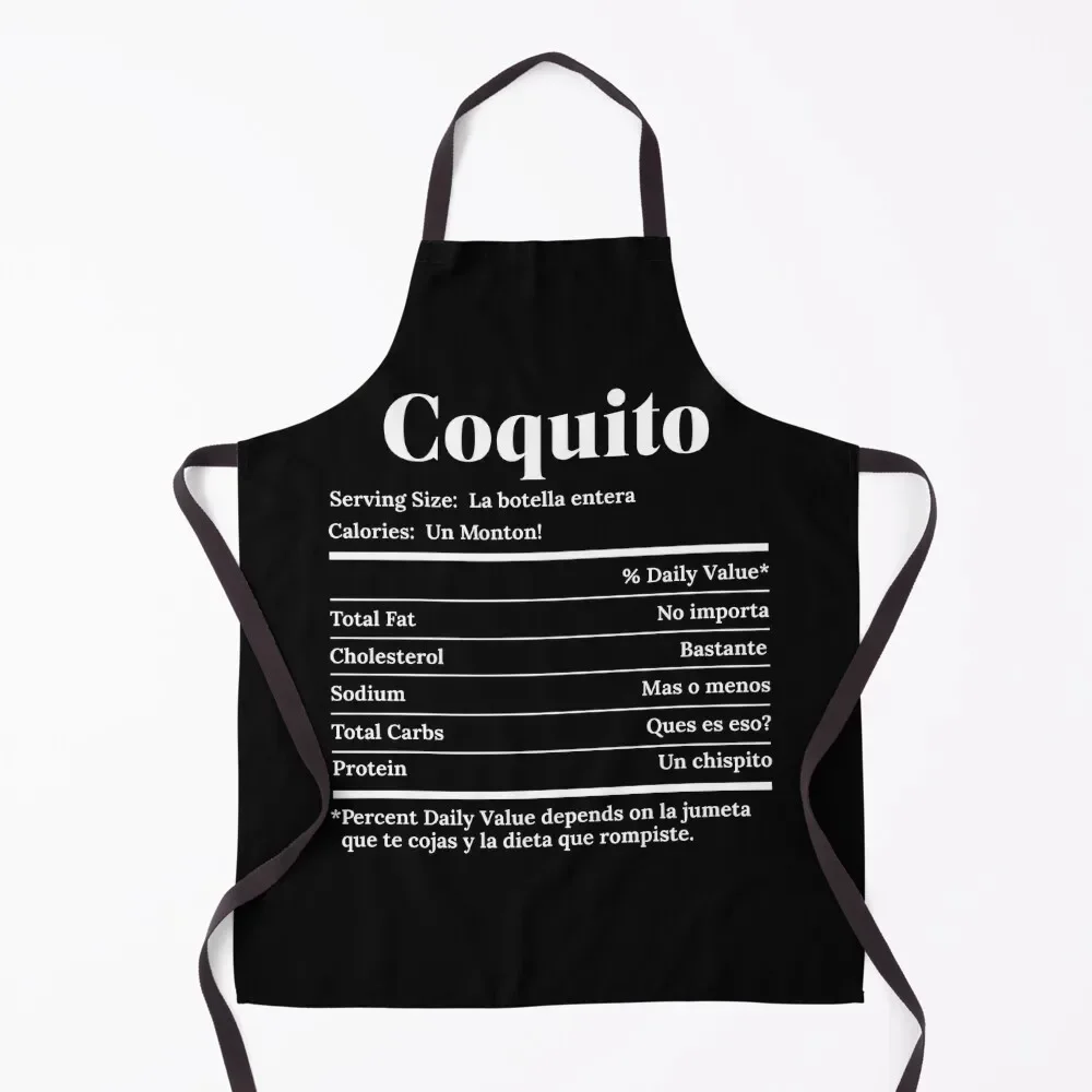 Coquito Fake Nutrition Label Coquito Season PR Xmas Apron work ladies cleanings Men's Kitchen Home Cleaning Apron