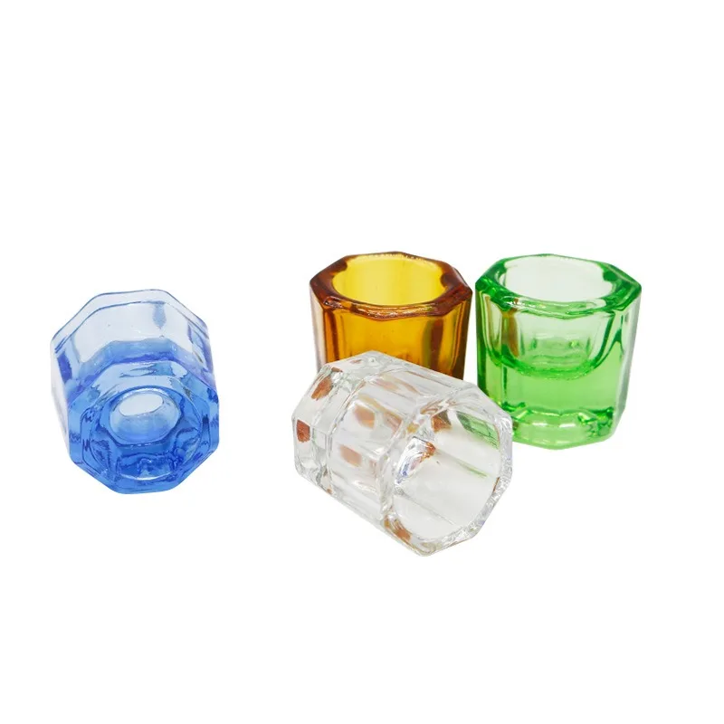 Vasos de mezcla de odontología para laboratorio Dental, cuencos de vidrio Oral, polvo adhesivo octogonal, taza de autoajuste, contenedor de desinfección