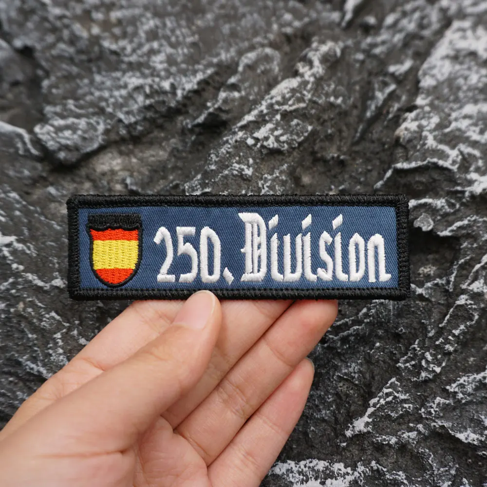 رقعة مطرزة من فرقة المشاة الإسبانية 250 مع حدود ميرو، زينة قابلة للخياطة للملابس وإكسسوارات حقيبة الظهر