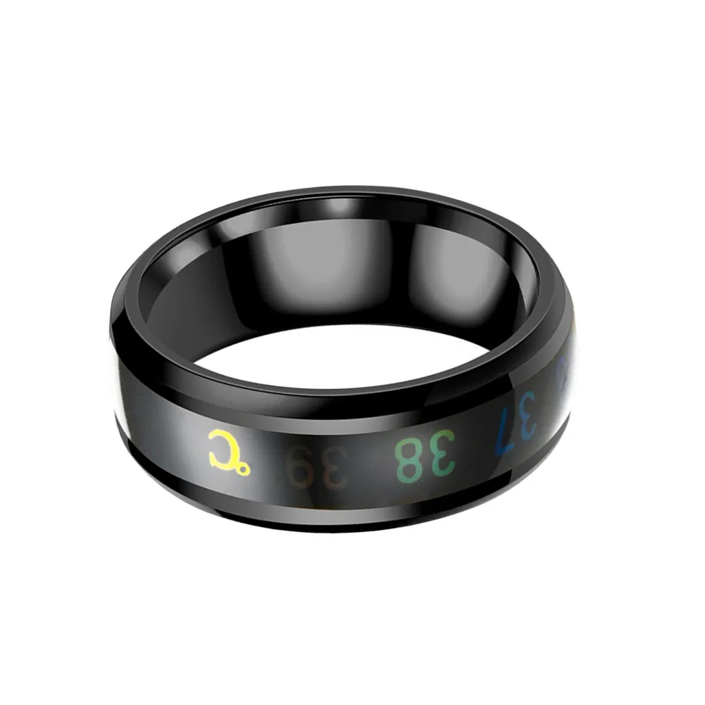 Titanium Steel Mood Ring for Couples – Temperature-Sensitive Color-Changing Finger Ring, Size 6, Lightweight Jewelry
