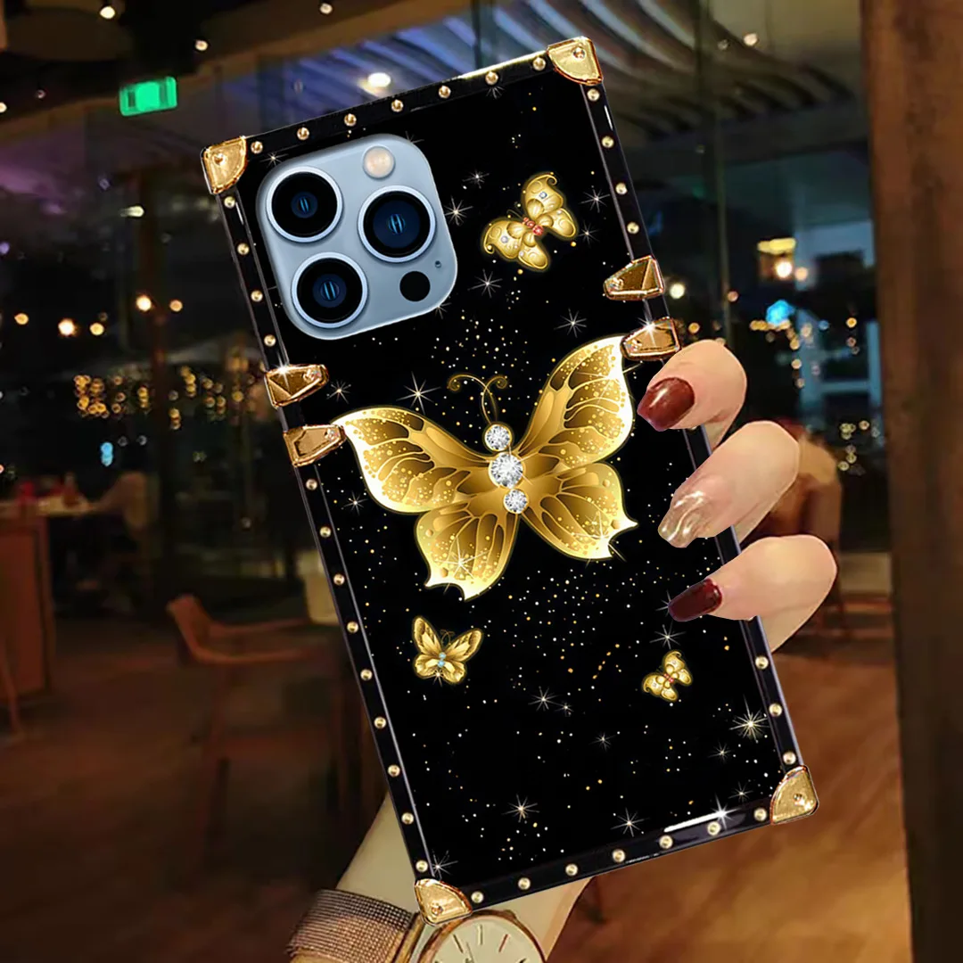 

The New Model Is Suitable for iPhone 15promax Colorful Butterfly Phone Case 14promax Painted 13 12 Anti Drop 11 Protection Cover