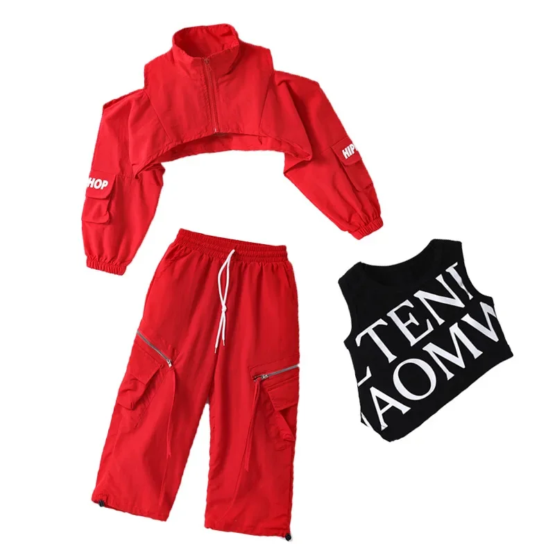 

Новые костюмы для джазовых танцев для девочек, модная стильная одежда для детских показов, стильная одежда для женских групповых танцевальных выступлений.