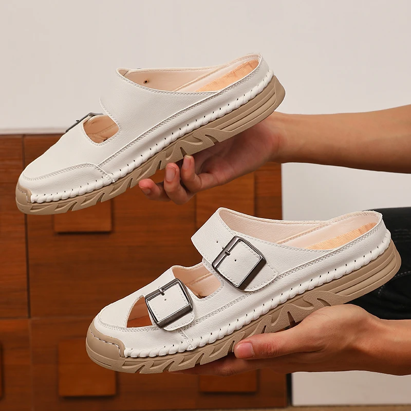 Women's Fashionable Slippers, Casual Semi Slippers, Outdoor Fashionable Lightweight Walking Shoes, Beach Shoes