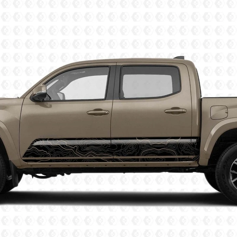 

Car Stickers Side Stripes Topographic Map on Rocker Panel Vinyl Sticker Decal fit FOR Toyota Tacoma