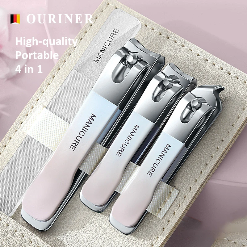 4 pcs New Nail Clippers set with Rotating Leather Bag Professional Trimmer Pedicure Care Tools Manicure Set Home Care Gift