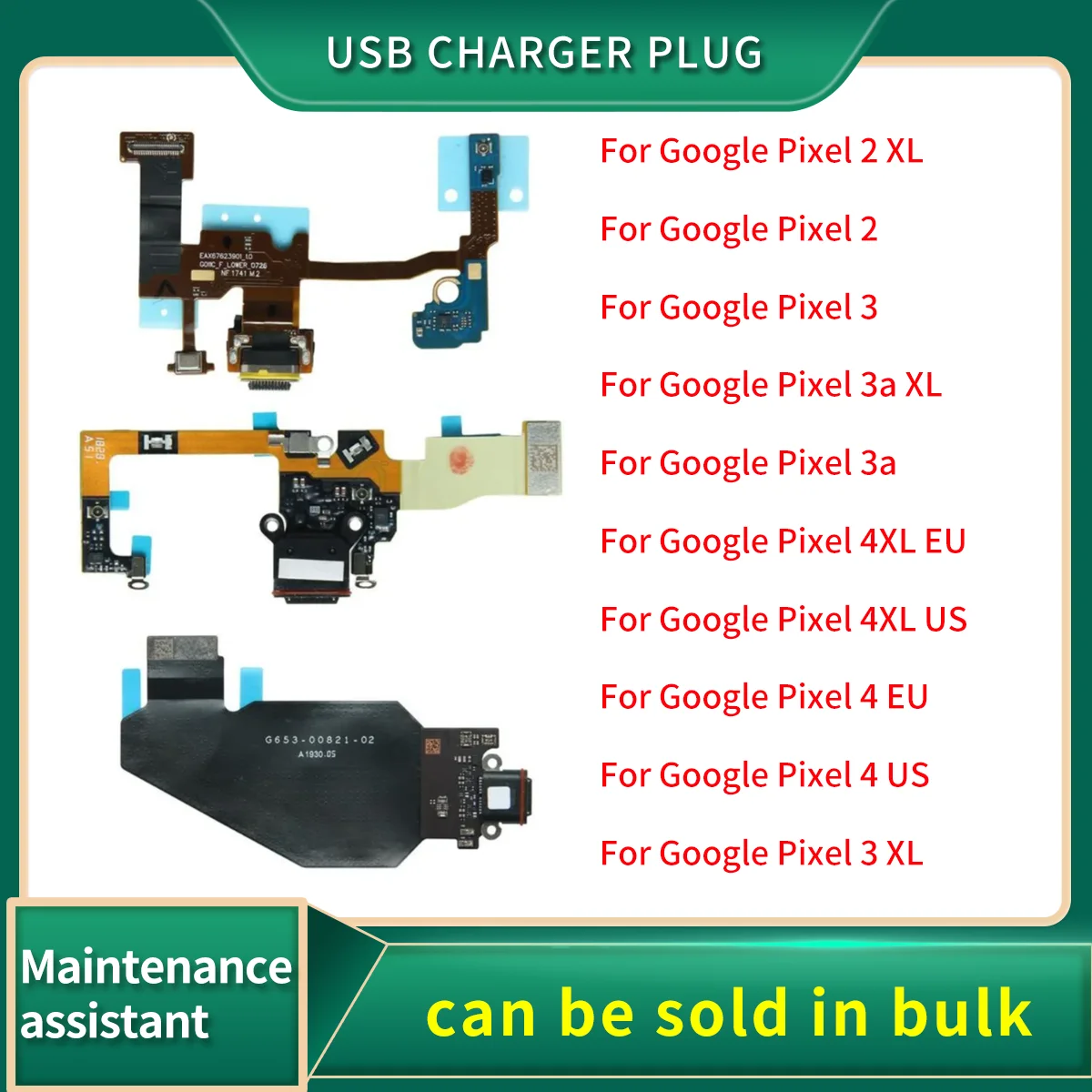 

USB-разъем для зарядного устройства, гибкий кабель для Google Pixel 2 3 3a 4 XL 2XL 3aXL 4XL с портом для зарядки микрофона, детали разъема для док-станции