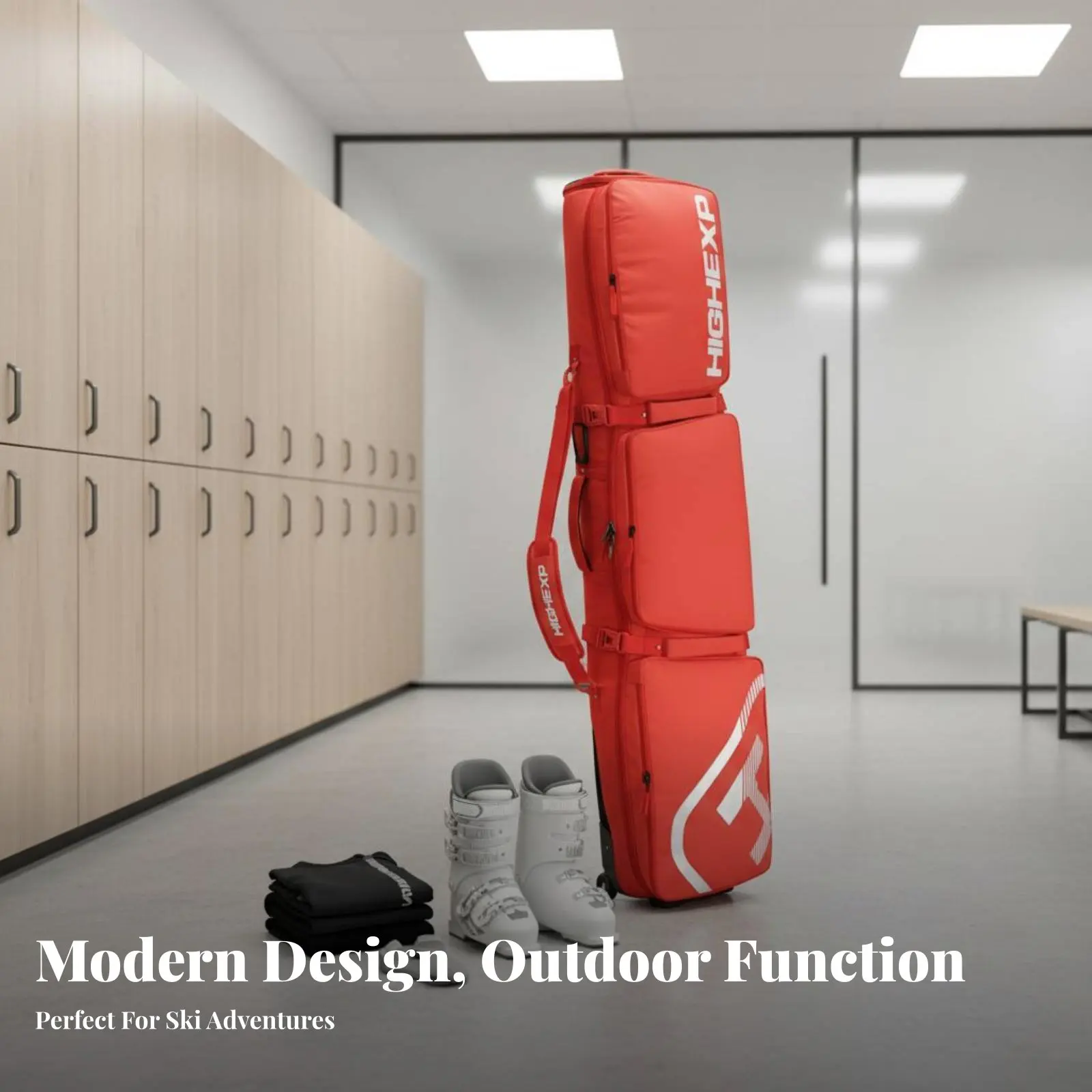 

Сумка для лыж на колесах, для хранения снаряжения для сноуборда, с разделением на сухую и влажную зоны, водонепроницаемая, с несколькими отделениями