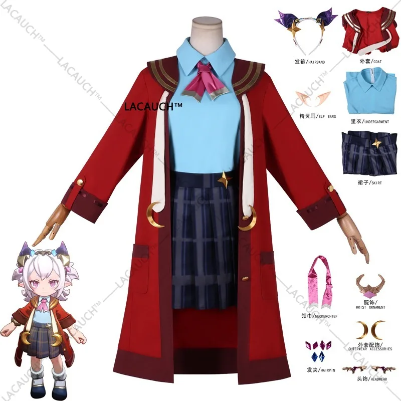 Disfraz de Cosplay de Freya de 26Roco Kingdom, Traje de Cosplay de Locke de la Academia Mágica, Chaqueta Cortavientos, Peluca de Freya para Halloween, Carnaval y Fiestas