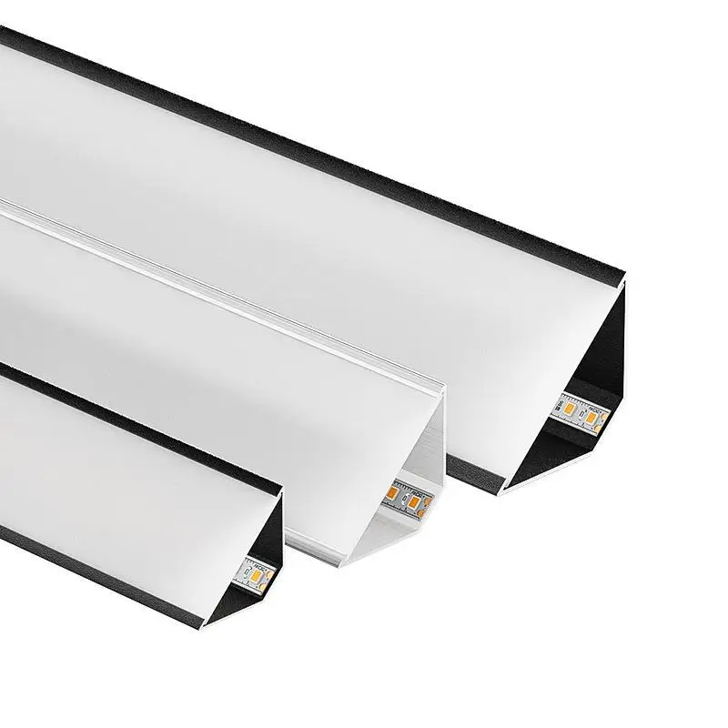 45 graden schuin LED-plafond aluminium profiel woonkamer slaapkamer plafond muur top hoek V-type harde strip licht woondecoratie - afbeelding 2