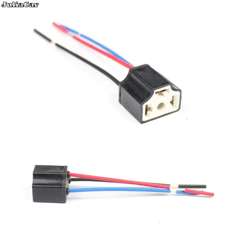 New H4 Three Holes Ceramic Wire Wiring Car Head Light Bulb Lamp Harness Socket Plug Hot Sale Auto H4 Connector Plug Car Products