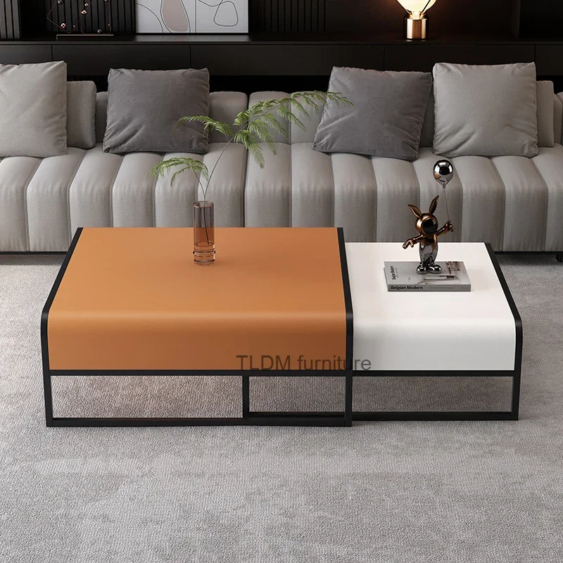 Luxury Modern Coffee Table Books Livingroom Metal Adjustable Unique Side Table Space Saving Writing Couchtisch Home Furniture