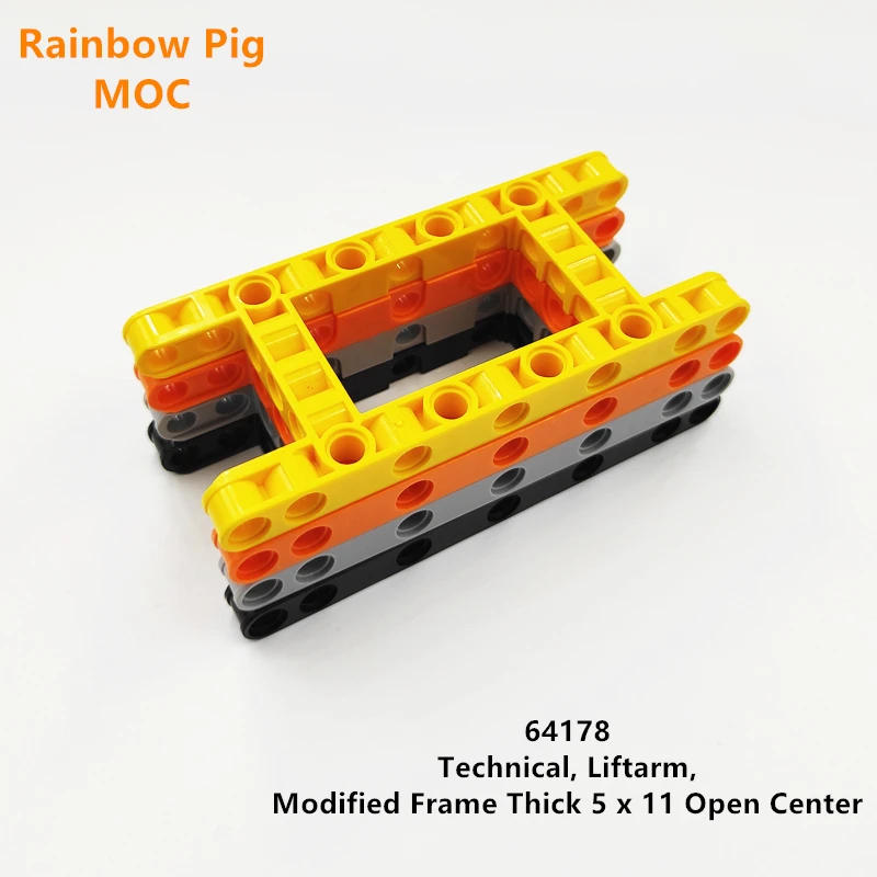 Rainbow Pig MOC Parts 64178 High-Tech Liftarm 5 x 11 Open Center Frame Thick Compatible Bricks DIY Building Blocks Particle Toys