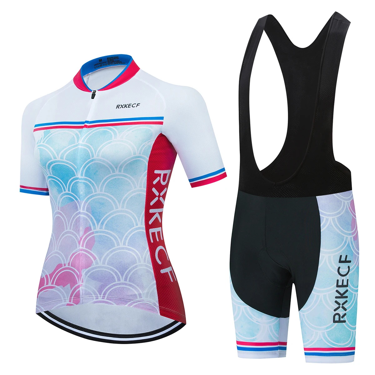 RXKECF Pro 2023 Woman Short Sleeve Cycling Jersey Set Sports Outfit Bike Clothing Kit Mtb Maillot Cyclist Bicycle Clothes